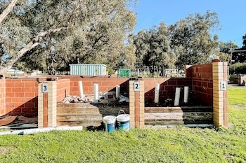 A compost station at local community garden
